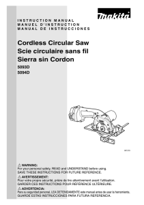 Cordless Circular Saw Scie circulaire sans fil Sierra sin