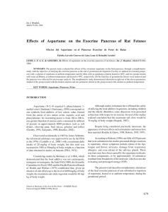 Effects of Aspartame on the Exocrine Pancreas of Rat