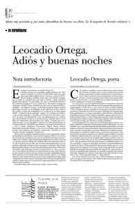 Leocadio Ortega. Adiós y buenas noches