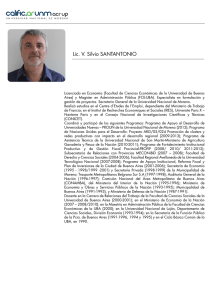 Lic. V. Silvio SANTANTONIO - Universidad Nacional de Moreno