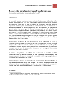 Reparación para las víctimas afro colombianas