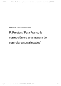 P. Preston: `Para Franco la corrupción era una manera de controlar