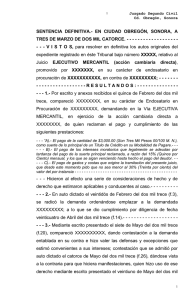 Sentencia Ejecutivo Mercantil - Poder Judicial del Estado de Sonora