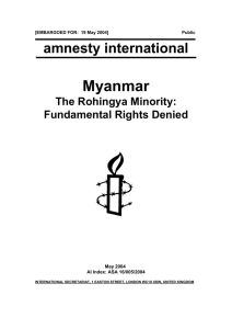 Myanmar, The Rohingya Minority