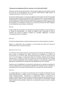 “Declaración de cumplimiento 2014 en virtud de art. 161 LSA (a