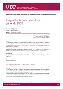 L`experiència de les eleccions generals 2008