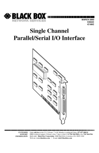Single Channel Parallel/Serial I/O Interface