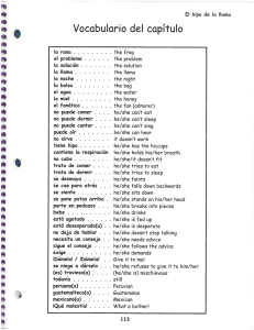 Page 1 i i El hipo de la Ilama Vocabulario del capítulo la rana