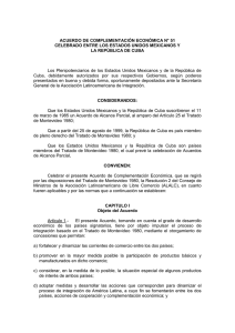 Acuerdo de Complementación Económica No.51 entre México y Cuba