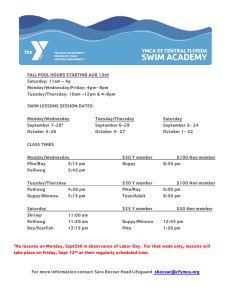 FALL POOL HOURS STARTING AUG 13th Saturday