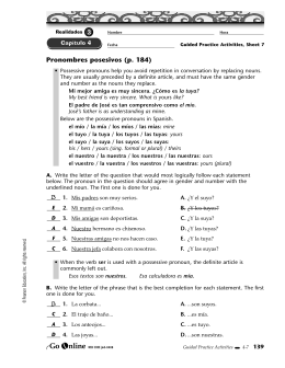 p.88 possessive adjectives (p. su Adjetivos posesivos 12)