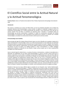 El Científico Social entre la Actitud Natural y la Actitud