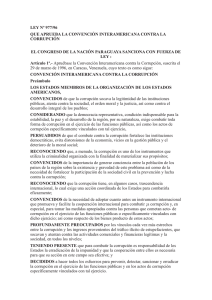 Convencion Interamericana contra la Corrupcion, ratificada po la