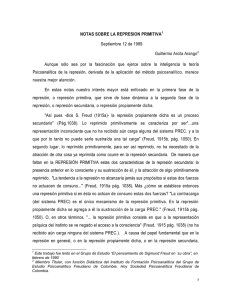 NOTAS SOBRE LA REPRESION PRIMITIVA Septiembre 12 de 1989