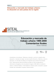 Comentarios finales. Educación y mercado de trabajo urbano 1990