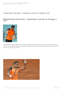 Roland Garros Masculino - Importantes victorias de Almagro y Feli
