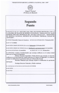 Consideración del Proyecto de Ley, “QUE DECLARA ÁREA