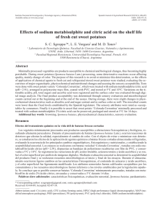 Effects of sodium metabisulphite and citric acid on the shelf life