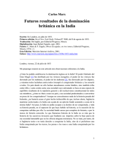 Carlos Marx Futuros resultados de la dominación británica en la India