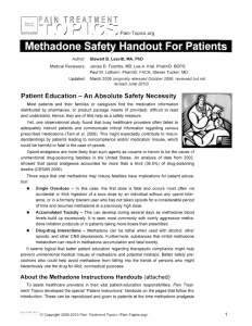 Methadone Safet Handout For Patients