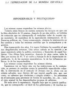 La depreciación de la moneda española