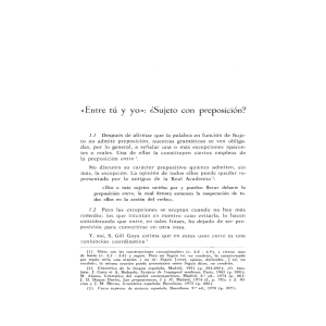 Page 1 «Entre tú y yo»: ¿Sujeto COI) preposición? 1.1 Después de