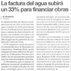 La factura del agua subí un 33% para ﬁnanciar obras