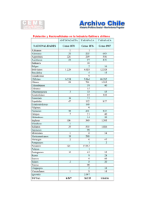 Población y Nacionalidades en la Industria Salitrera