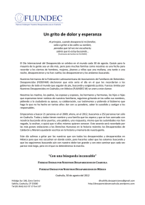 Un grito de dolor y esperanza - Centro de Derechos Humanos Fray