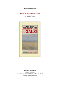 ANTES DE QUE CANTE EL GALLO de Cesare Pavese