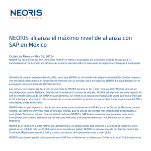 NEORIS alcanza el máximo nivel de alianza con SAP en México