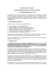 Ministerio del Medio Ambiente CONSEJO DE MINISTROS PARA LA