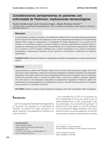Consideraciones perioperatorias en pacientes con enfermedad de