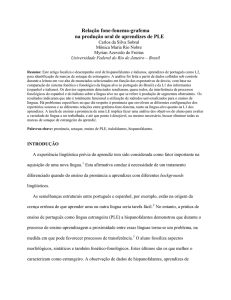 relação fone-fonema-grafema - Portuguese Language Journal
