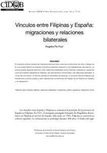 Vínculos entre Filipinas y España: migraciones y relaciones