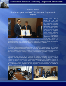 Honduras expone ante la OIT iniciativas de Programas de Empleo