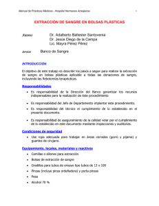 EXTRACCI&Oacute;N DE SANGRE EN BOLSAS PL&Aacute;STICAS Autores Dr