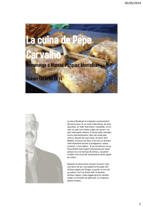 la presentació gràfica sobre gastronomia a les obres de Manuel