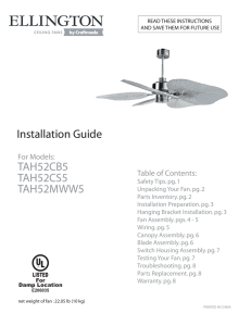 Installation Guide TAH52CB5 TAH52CS5 TAH52MWW5