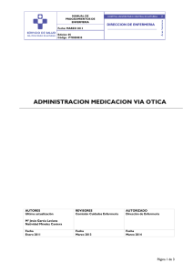 Administración de medicación vía ótica