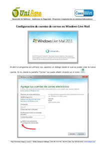 Configuración de cuentas de correo en Windows Live Mail