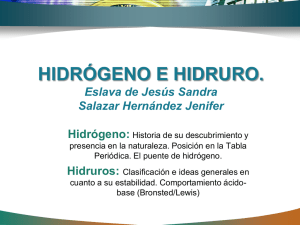 Hidrógeno e hidruro. Eslava de Jesús Sandra Salazar Hernández