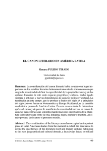 El canon literario en América Latina