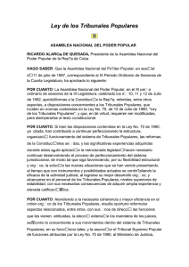 Ley de los Tribunales Populares - Fiscalía General de la República