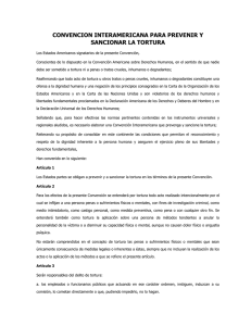 convencion interamericana para prevenir y sancionar la tortura