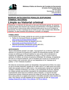 Borrar antecedents penales (Expunging Criminal Records)