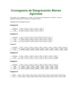 Cronograma de Desgravación Bienes Agrícolas