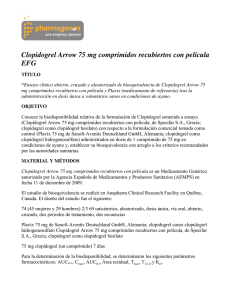 Clopidogrel Arrow 75 mg comprimidos recubiertos con película EFG