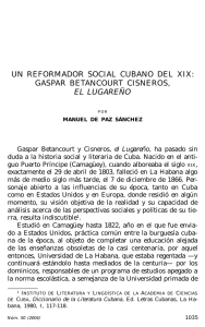 UN REFORMADOR SOCIAL CUBANO DEL XIX: GASPAR