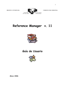 Reference Manager v. 11 Guía de Usuario